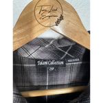 Tolani  Collection 2XP Plaid Flannel Top Floral Printed Back Detail Photo 1