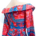 Pretty Little Thing  Multi Paisley Bardot Knot Detail Blazer Dress NWT Photo 8