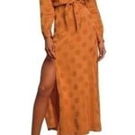 Capulet Women’s Size XS Rust Burnt Orange Evelyn Deep V Polka Dot Dress Photo 2