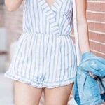 Honey Punch NWT Blue And White Striped Romper Photo 0