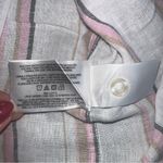 Gap Linen Shirt Women Med Pink Gray Stripe Button LSleeve Linen Blend NWT Photo 10