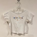 With Jean  Floral Graphic Crop Top Size Small VGUC Photo 1