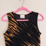 Fashion Bug Y2K BLACK AND ORANGE  MESH OVERLAY TANK TOP Photo 1
