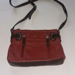 TIGNANELLO…Elegant Red and Brown Leather Shoulder Bag Silver Hardware Photo 0