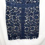 Liza Luxe Plus Size 1X Mini Dress Navy Lace Sleeveless Sheath Silhouette 1151 Blue Photo 3