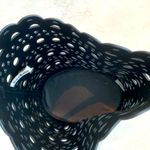 Neiman Marcus Cute, Vegan Laser Cut Black scalloped  bag Photo 4