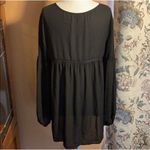 Max Studio  Sheer Black Long Sleeve Tunic Top Size Medium Photo 1
