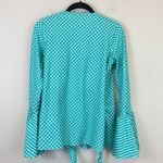 Ann Mashburn  Gingham Long‎ Bell Sleeves Wrap Blouse Size XS Photo 5