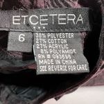Etcetera  Jacquard Pant Floral Straight‎ Flat Front Brocade Purple Black Size 6 Photo 4