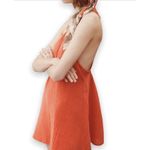 Anthropologie Braided Halter Mini Sun Dress Orange XL New NWT 100% Cotton RARE Photo 5
