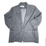 Alfred Dunner Vintage 90s  Stonewash Blazer Jacket V-Neck Grey Black Denim sz 12 Photo 0