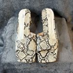 ZARA  Animal Print Snake Vinyl High Heel Square Toe Mules Slides Size 41 Photo 1