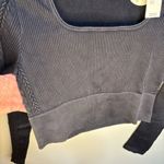 Aerie Offline by Black Ribbed Crop Medium Fitted Long Sleeve Contemporary Boho Photo 9