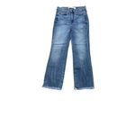 AYR  The Bomb Pop Ankle Straight Jeans Raw Hem Blue 25 Short Photo 2