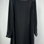 Eileen Fisher Long Sleeve Silk Bateau Neck Tunic Dress in Black Size Extra Small Photo 4