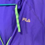 FILA zip up jacket! Blue black and green wind breaker athletic coat size small Photo 2