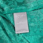 BKE Red by Floral Mini Dress in Jaquard Green M Satin V-Neck Dress Long Sleeve Photo 3