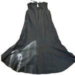 Tommy Bahama Black Linen Sleeveless Asymmetrical Bias Trumpet Dress Women MEDIUM Photo 0