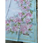 NIB Lancel Paris Feminine Floral Cotton Scarf Pocket Square Handkerchief Blue Photo 2