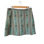 Alice + Olivia Riley Navajo Aztec Beaded Embroidery Sage Green Mini Skirt size 8 Photo 3