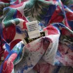 VTG Selene Sport Silk Red Floral Tropical Shell Button Midi Dress M 80s 90s Red Size M Photo 3