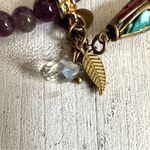 Amethyst stretchy charm bracelet with Indian beads Photo 6