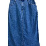 Lee Vintage  Denim Midi Maxi Skirt 100% Cotton 14 Med USA Pockets Modest Church Photo 0