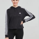 Adidas  women’s Essentials 3- stripes French Terry Cropped‎ hoodie black size M Photo 0