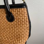 Brahmin  Natural Straw Weave Croc Leather Crossbody Bag Photo 3