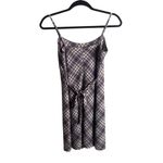 Brandy Melville Colleen Plaid Mini Dress Purple Tie Back Academia Preppy Argyle Photo 4