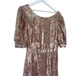 Love Shack Fancy  Lena Reversible Metallic Bow Mini Dress Pink Floral Size Small Photo 10