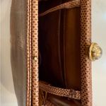Snakeskin Tan with gold bottom clutch Brown Photo 3