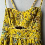 Ulla Johnson Dress Silk Floral Josanna Yellow Cut Out Midi Gown Size 6 Photo 5