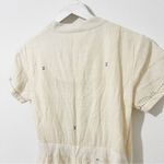 NWT Khara Kapas Cream Organic Cotton Embroidered Wrap Midi Dress Size Medium M Blue Photo 3