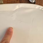 Vintage white patent leather handbag clutch with gold hardware Photo 3