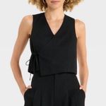 NWT Future Collective Wrap Vest Size Small Linen Top Black Size Tie Photo 0