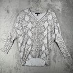 White House | Black Market Snakeskin Print V-Neck Dolman Top Lightweight Small Photo 1