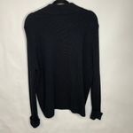 Black Faux Suede Front Full Zip Cardigan Sweater Sz Large? Photo 2