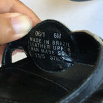 Franco Sarto Leather Wedge Sandal Ankle Strap Black Womens Size 6M Shoes Photo 4