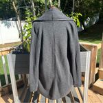 Vince Women’s Gray Wool Silk Cashmere Leather Trimmed Cardigan Jacket Size XS Photo 4