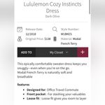 Lululemon  Cozy Instincts Dark Olive Green Dress Sz 10 Photo 5