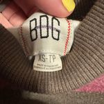 BDG  heavy mock neck sweatshirt burgundy and grey Photo 2