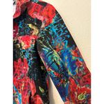 Chico's  Additions Size 1 US 8 Asian Floral Jacket Colorful Lightweight Cotton Photo 6