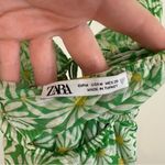 ZARA | Green Floral Backless Spaghetti Strap Sundress Size Medium Photo 5