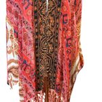 Entro Kimono Shawl Cover Up Tassel Wide Sleeves Sz Med Boho Women's Open Type Photo 3