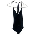 Alice + Olivia NWT Size Large Valentina Strappy Bodysuit in Black Photo 5