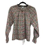 J.Crew Tie-Waist Organic Cotton Top in Liberty Giorgia Duke fabric - Size S Photo 3