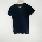 Victoria's Secret MIZZOU Pink Gold Sequin Short Sleeved Black V-neck Shirt Sz XS Photo 5