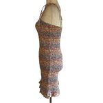 Storia  Floral Multicolor Smocked Bodycon Tie Strap Dress Size Large Ruffle Hem Photo 5