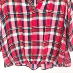 Rhapsody  I 3/4 Sleeve Plaid V-Neck Top Photo 6